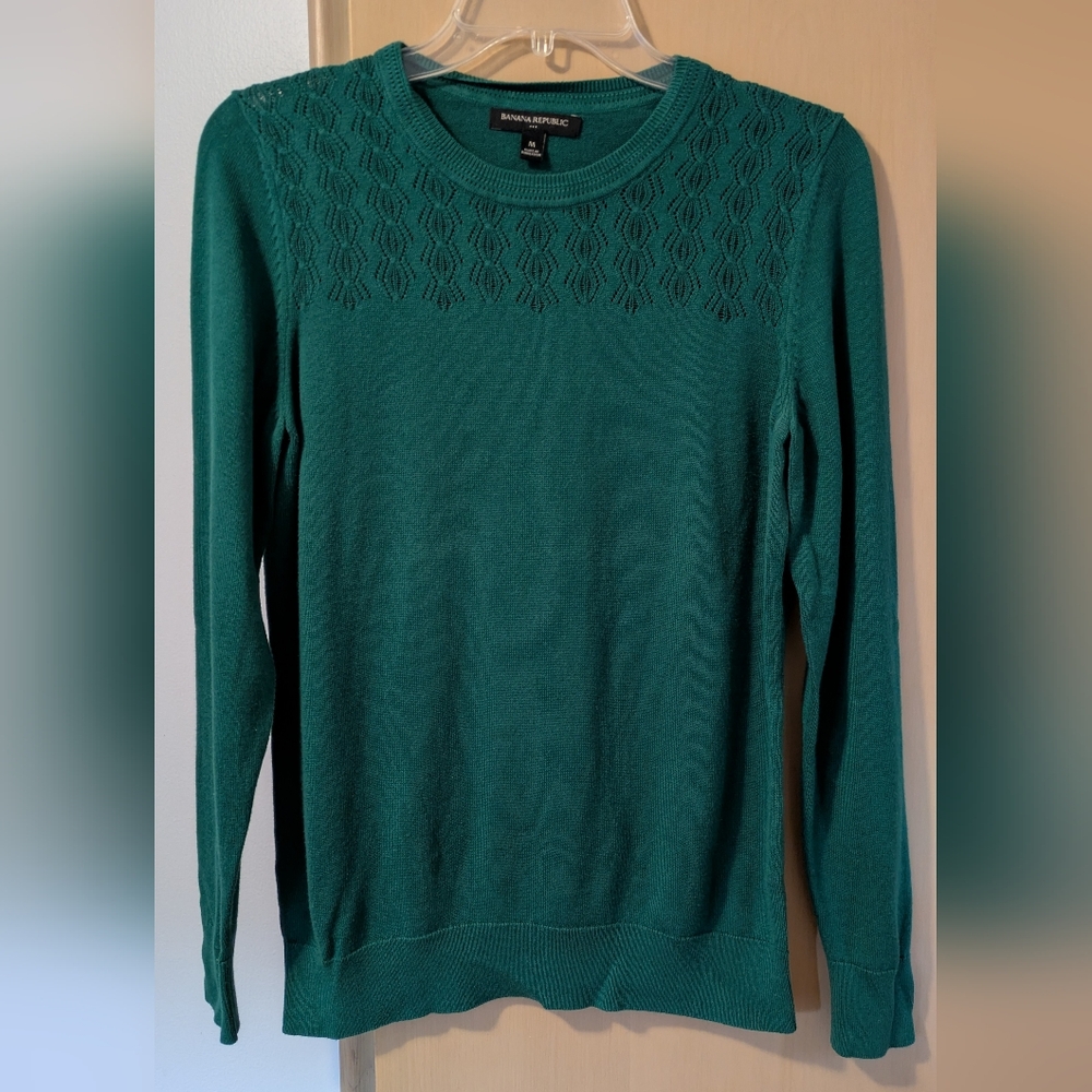 Banana Republic Emerald Green Knit Pullover Sweater